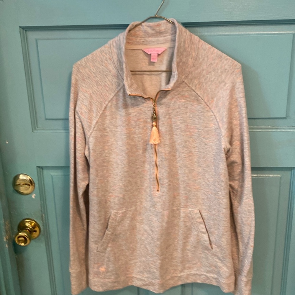 Lilly Pulitzer French tassel skipper 1/2 zip pullover. Size L